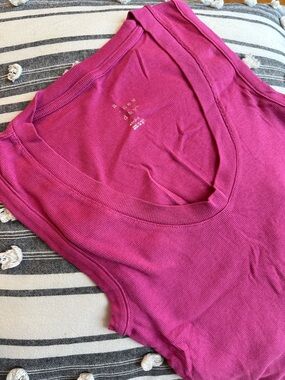 a new day Magenta Ribbed  Tank Top